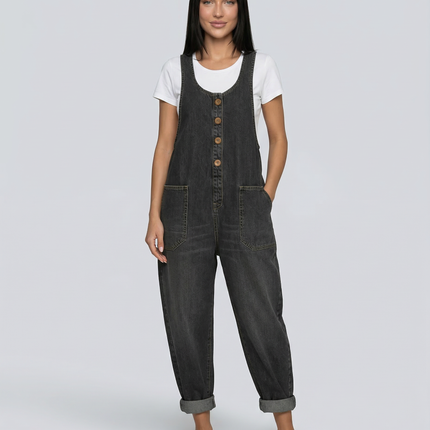 Abigail | Denim Jumpsuit with Button Front