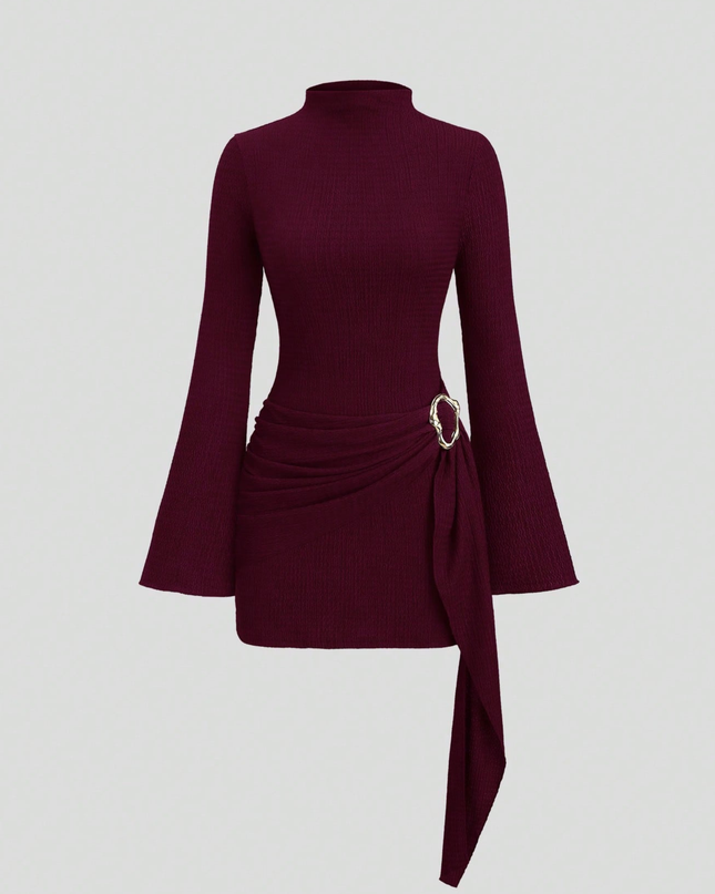 Addison | Mini Dress Long Sleeve with Side Tie Detail