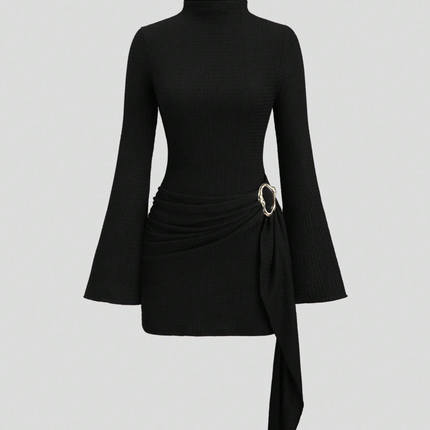Addison | Mini Dress Long Sleeve with Side Tie Detail