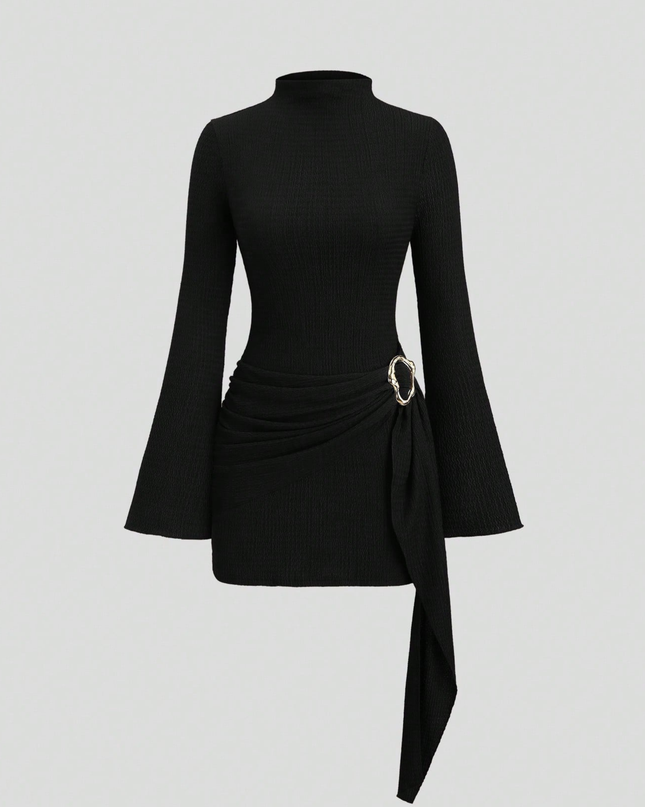Addison | Mini Dress Long Sleeve with Side Tie Detail