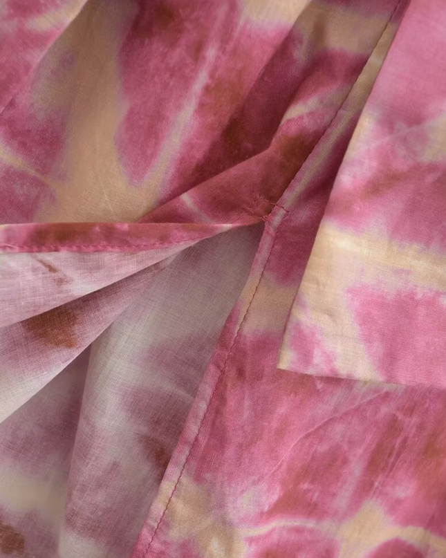 Brooklyn | Tie & Dye Draped Midi Dress with Front Knot