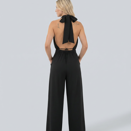 Isabella | V-Neck Ruched Wide-Leg Jumpsuit