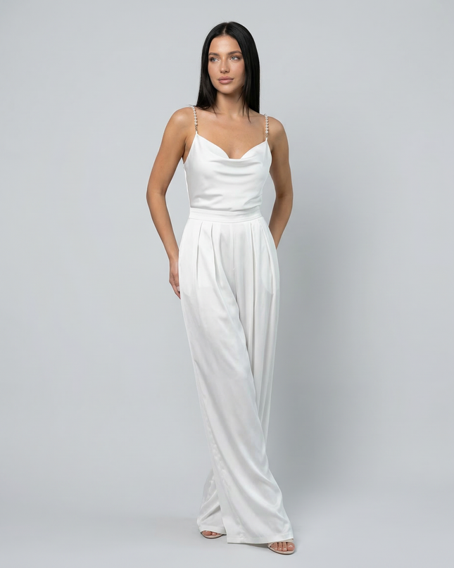Ava | Wide-Leg Sleeveless V-Neck Jumpsuit