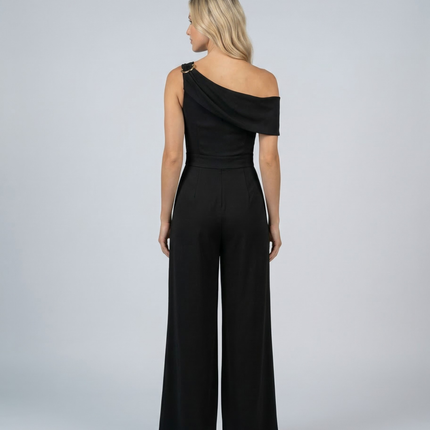 Mila | One-Shoulder Buckle Wide-Leg Jumpsuit