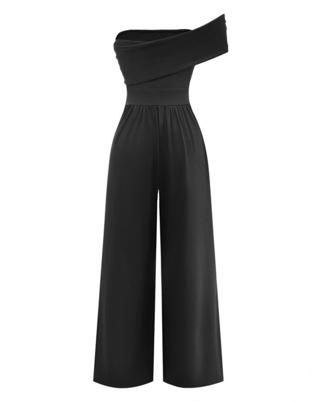 Mila | One-Shoulder Buckle Wide-Leg Jumpsuit