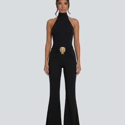 Brandi | Halter Neck Jumpsuit with Flared Leg