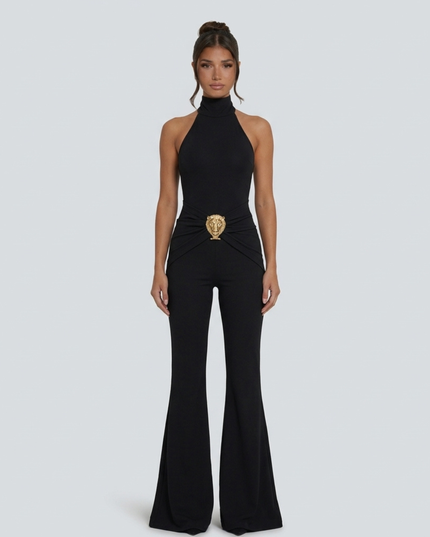Brandi | Halter Neck Jumpsuit with Flared Leg
