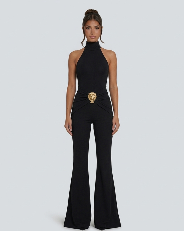 Brandi | Halter Neck Jumpsuit with Flared Leg