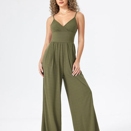 Jasmine | V-neck Cami Wide Leg Jumpsuit