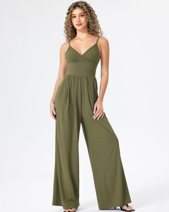 Jasmine | V-neck Cami Wide Leg Jumpsuit