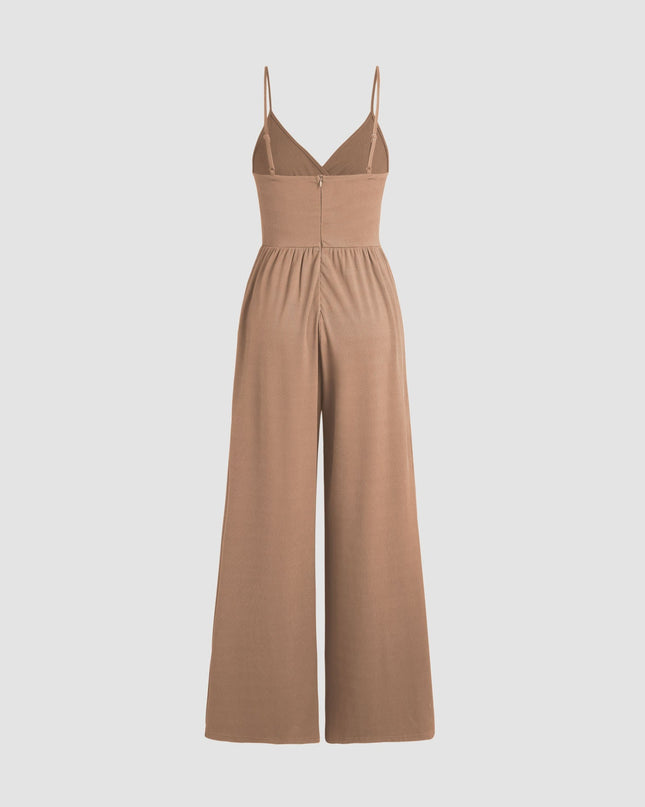 Jasmine | V-neck Cami Wide Leg Jumpsuit