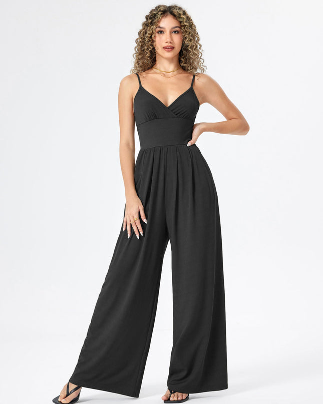 Jasmine | V-neck Cami Wide Leg Jumpsuit