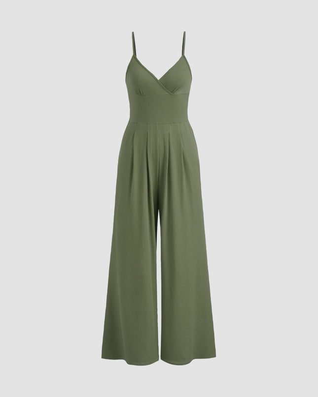 Jasmine | V-neck Cami Wide Leg Jumpsuit
