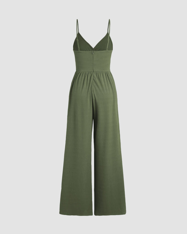 Jasmine | V-neck Cami Wide Leg Jumpsuit