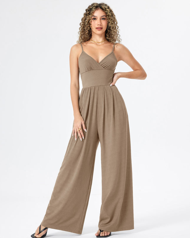 Jasmine | V-neck Cami Wide Leg Jumpsuit