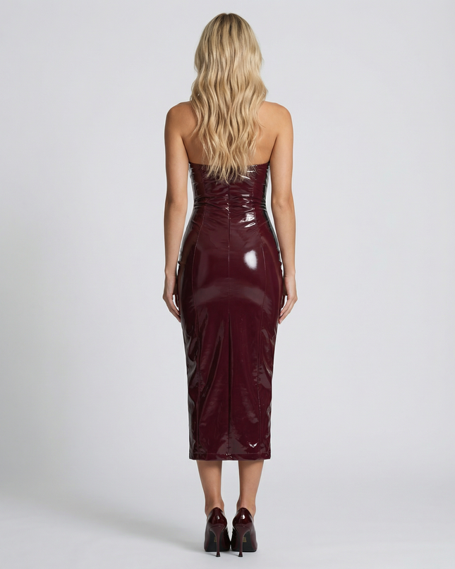 Mabel | Midi Dress with Halter Neck and Open Back