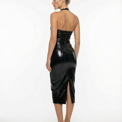 Mabel | Midi Dress with Halter Neck and Open Back