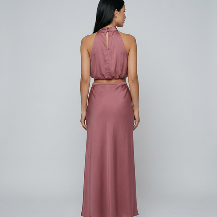 Polly | Two-Piece Set with Halter Top and Maxi Skirt