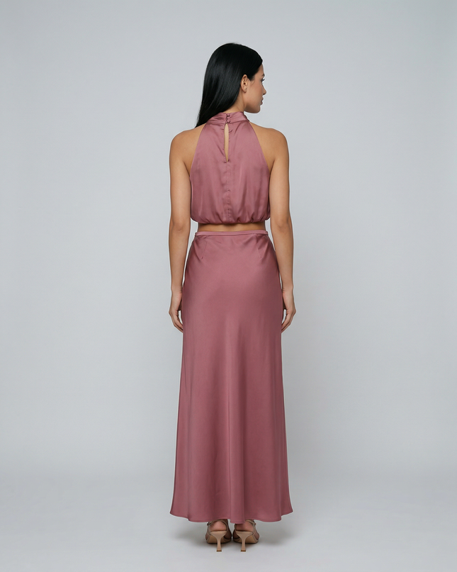 Polly | Two-Piece Set with Halter Top and Maxi Skirt