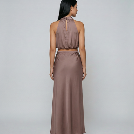 Polly | Two-Piece Set with Halter Top and Maxi Skirt