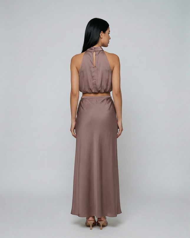 Polly | Two-Piece Set with Halter Top and Maxi Skirt