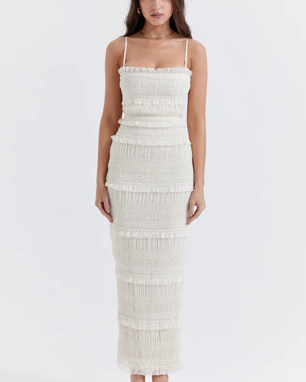 Sonja | Maxi Dress with Pleated Sequin Texture