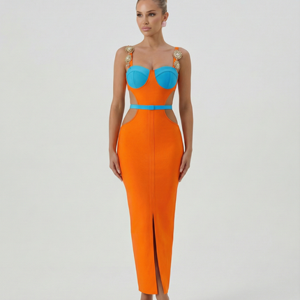 Wilma | Cut-Out Maxi Dress with Metal Trim