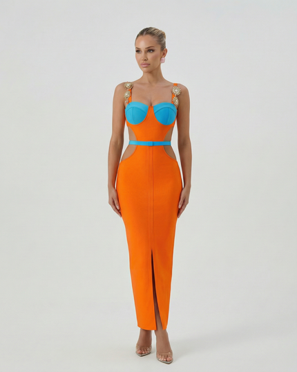 Wilma | Cut-Out Maxi Dress with Metal Trim
