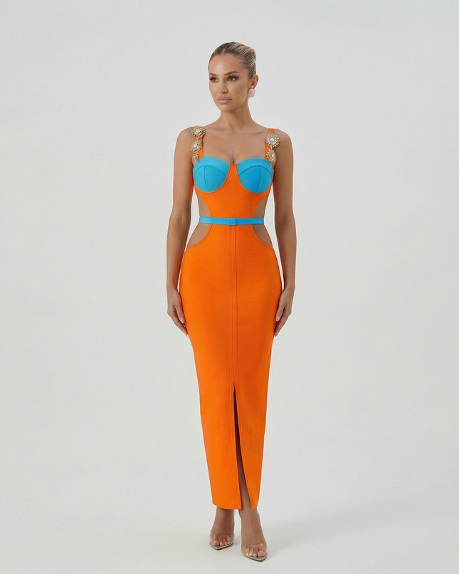 Wilma | Cut-Out Maxi Dress with Metal Trim