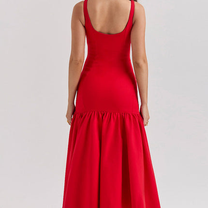 Luna | Dropped Waist Midi Dress with Tulle Skirt