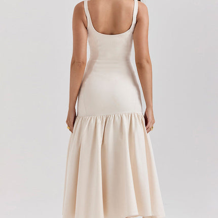 Luna | Dropped Waist Midi Dress with Tulle Skirt