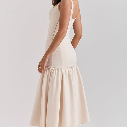 Luna | Dropped Waist Midi Dress with Tulle Skirt
