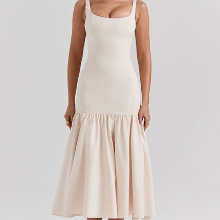 Luna | Dropped Waist Midi Dress with Tulle Skirt