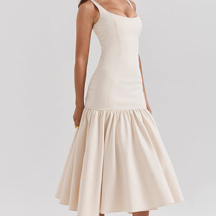 Luna | Dropped Waist Midi Dress with Tulle Skirt
