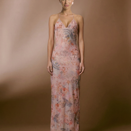 Terri | Backless Midi Dress with Butterfly Detail