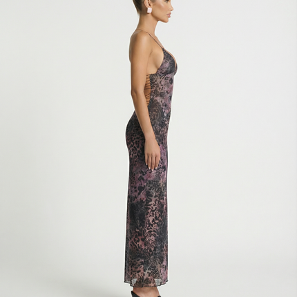Terri | Backless Midi Dress with Butterfly Detail