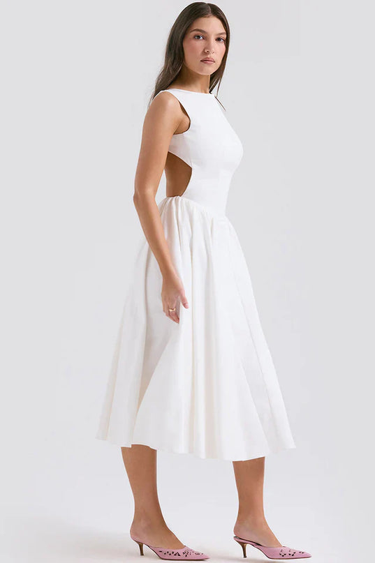 Shelia | Midi Sundress with Open Back