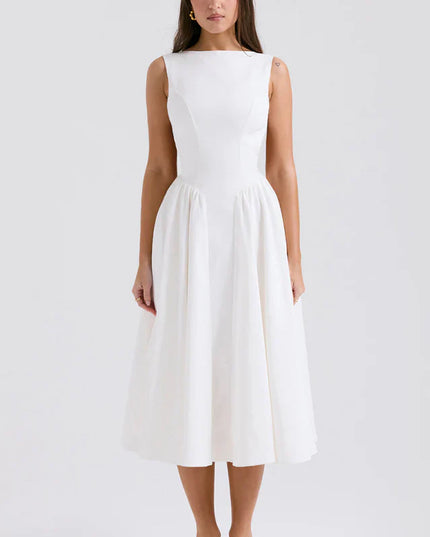 Shelia | Midi Sundress with Open Back
