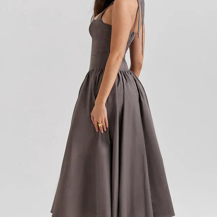 Misty | Halter Midi Dress with Structured Bodice