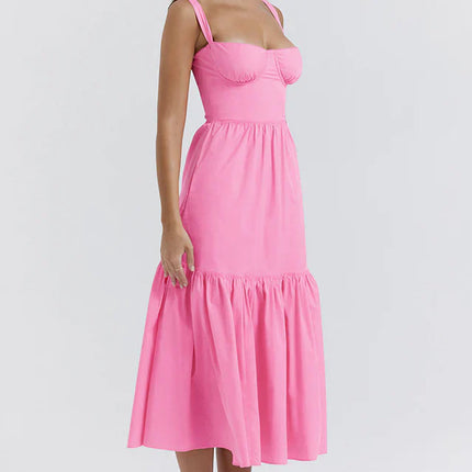 Cassie | Floral Midi Sundress with Tiered Skirt