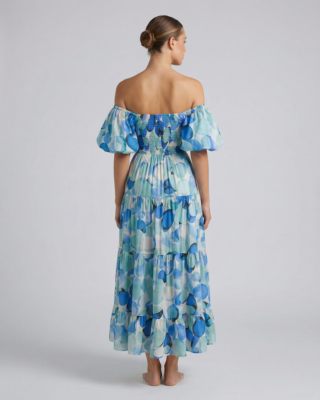Tonya | Off-Shoulder Midi Dress with Tiered Skirt