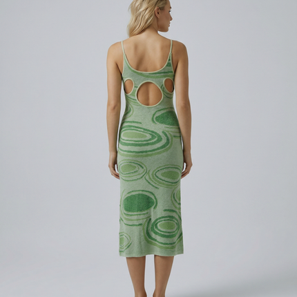Gianna | Textured Knit Midi Dress with Cut-Out Back