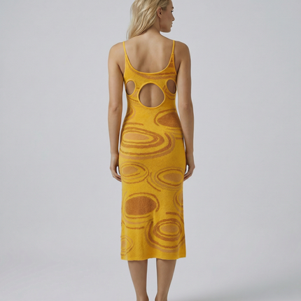 Gianna | Textured Knit Midi Dress with Cut-Out Back