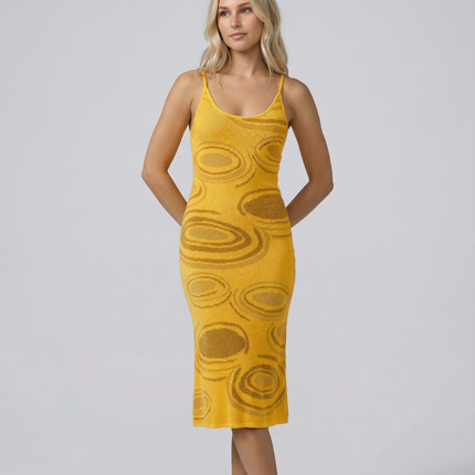 Gianna | Textured Knit Midi Dress with Cut-Out Back