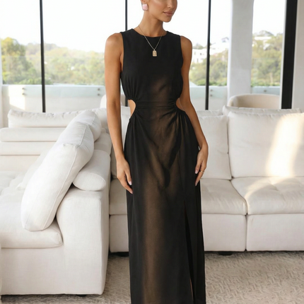 Donna | Sleeveless Midi Dress with Side Cut-Out