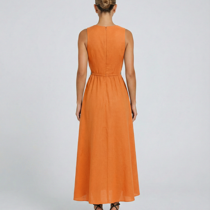 Donna | Sleeveless Midi Dress with Side Cut-Out