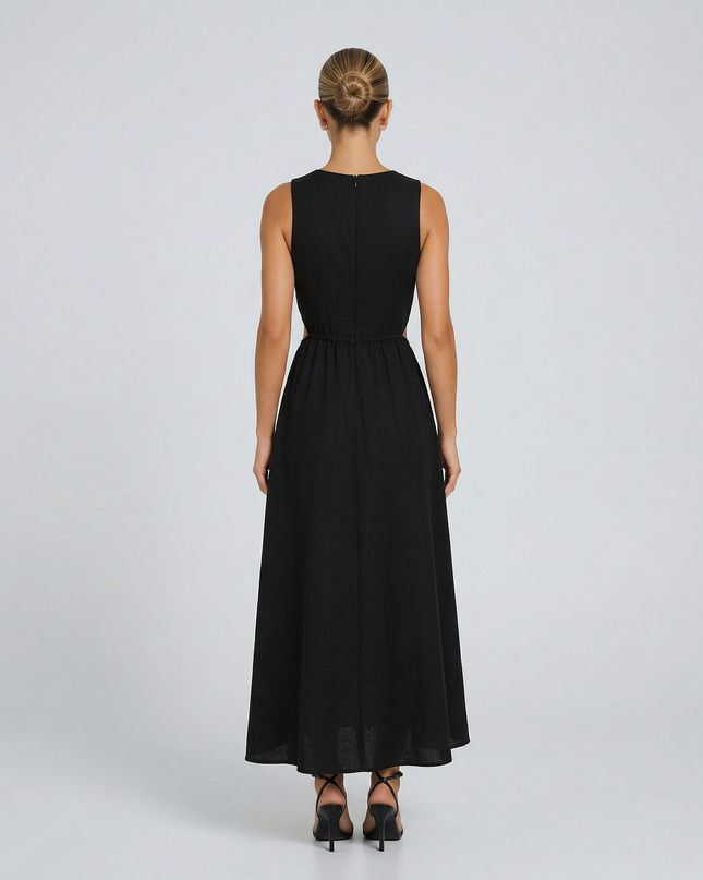 Donna | Sleeveless Midi Dress with Side Cut-Out