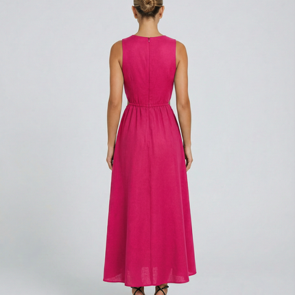 Donna | Sleeveless Midi Dress with Side Cut-Out