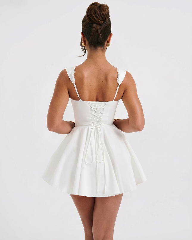 Iris | Mini Dress with Corset Waist and Flared Skirt