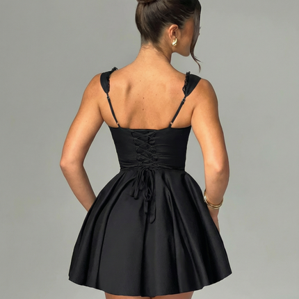 Iris | Mini Dress with Corset Waist and Flared Skirt